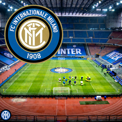 意甲国际米兰队徽及梅阿查球场内景